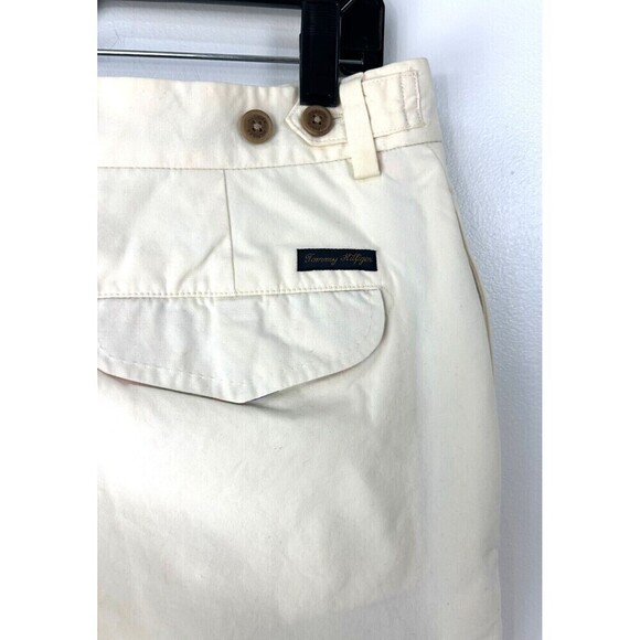 Tommy Hilfiger Pants Mens Sz 33X32 Cream Flat Front Chino Khakis Straight Leg R - Picture 10 of 12